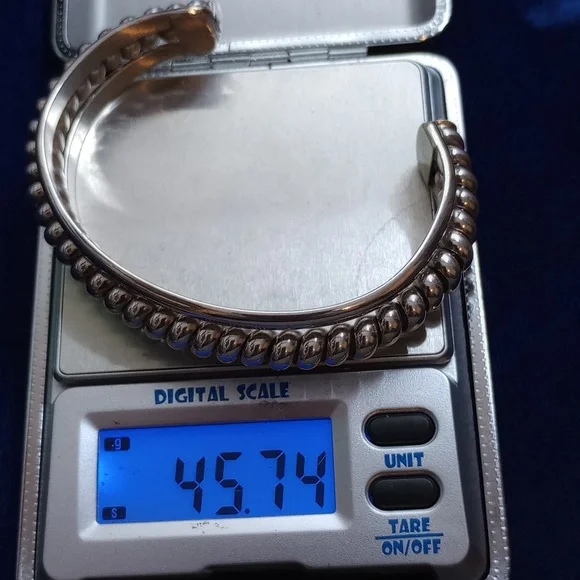 Sterling Silver Twisted Coil Cuff Bracelet Stamped Sterling - Picture 7 of 14